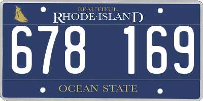 RI license plate 678169
