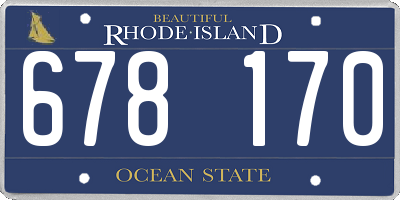 RI license plate 678170