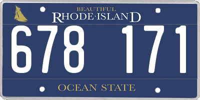 RI license plate 678171