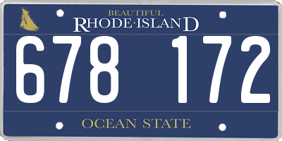 RI license plate 678172