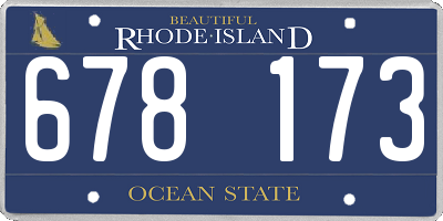 RI license plate 678173