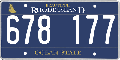 RI license plate 678177