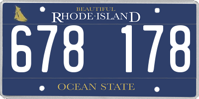 RI license plate 678178