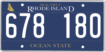 RI license plate 678180