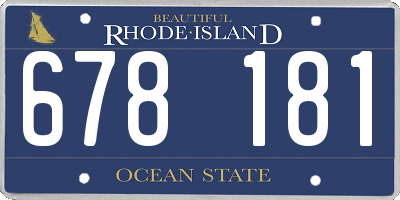 RI license plate 678181