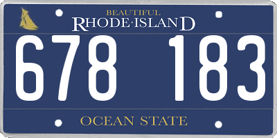 RI license plate 678183