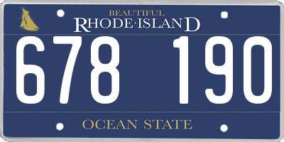 RI license plate 678190