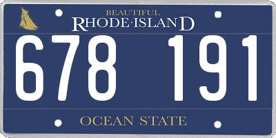 RI license plate 678191