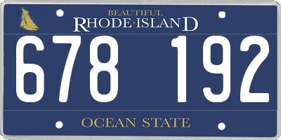 RI license plate 678192