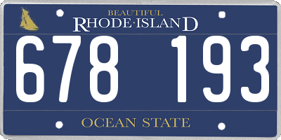 RI license plate 678193