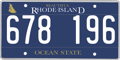 RI license plate 678196