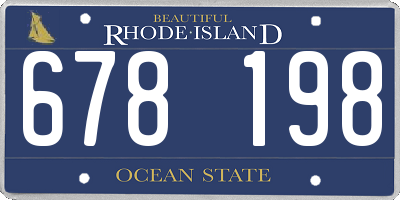 RI license plate 678198