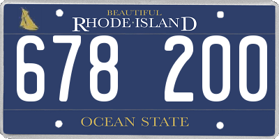 RI license plate 678200