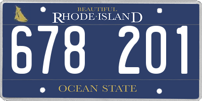 RI license plate 678201