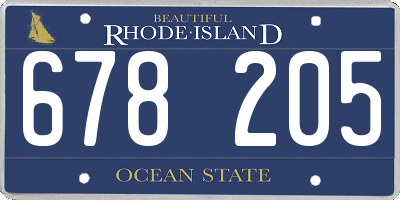 RI license plate 678205