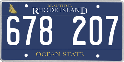 RI license plate 678207
