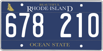 RI license plate 678210