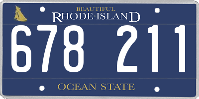RI license plate 678211