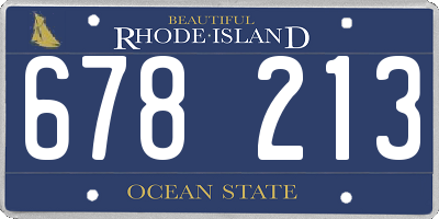 RI license plate 678213