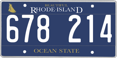RI license plate 678214