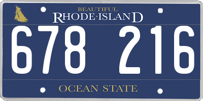 RI license plate 678216