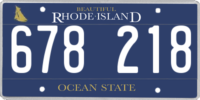 RI license plate 678218