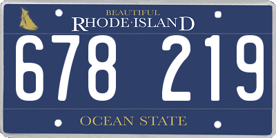 RI license plate 678219