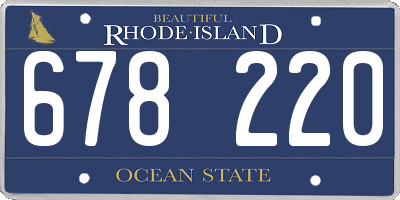RI license plate 678220