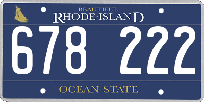 RI license plate 678222