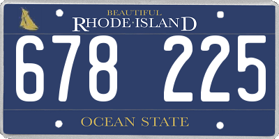 RI license plate 678225