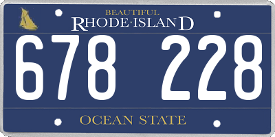 RI license plate 678228