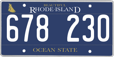 RI license plate 678230