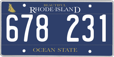 RI license plate 678231