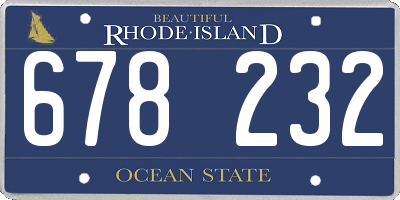 RI license plate 678232