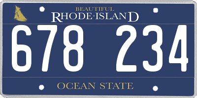 RI license plate 678234