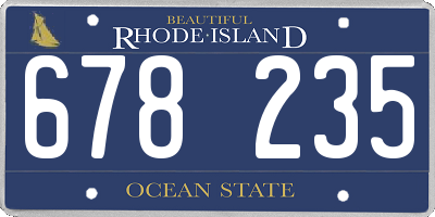 RI license plate 678235