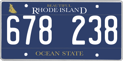 RI license plate 678238