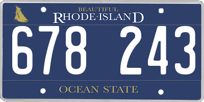 RI license plate 678243