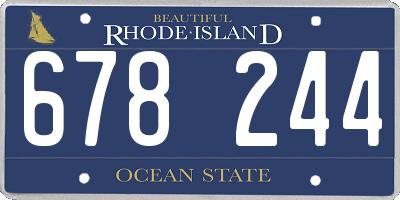 RI license plate 678244