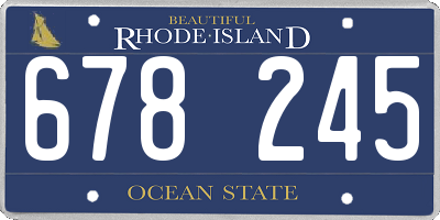 RI license plate 678245