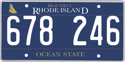 RI license plate 678246