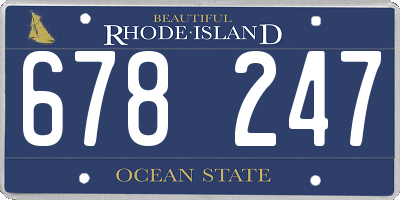 RI license plate 678247