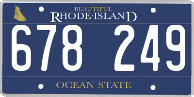 RI license plate 678249