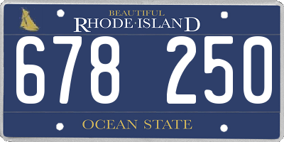 RI license plate 678250