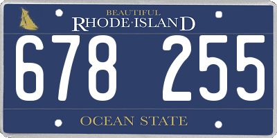 RI license plate 678255
