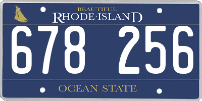 RI license plate 678256