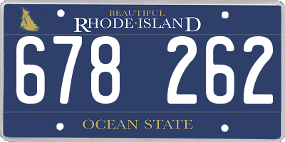 RI license plate 678262
