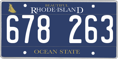 RI license plate 678263