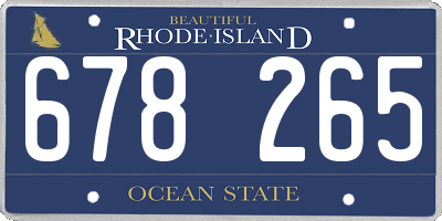 RI license plate 678265