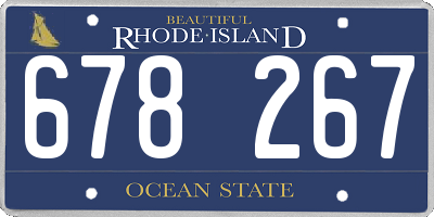 RI license plate 678267